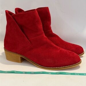 Corkys Hey Girl SPILL THE TEA Red Envelope Ankle Bootie Sz 8